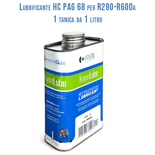 Lubrificante KryonLube HC PAG 68 - R290 e R600a - Tanica in metallo da 1 lt.