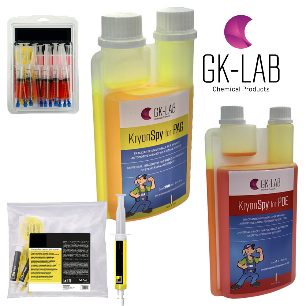 Cercafughe e Dye - GK Labâ¢ per Impianti Refrigerazione, Condizionamento, Auto A/C